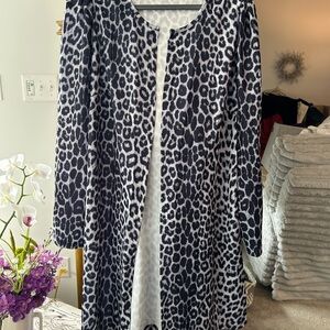 Leopard Print Long Sleeve Cardigan. 3x